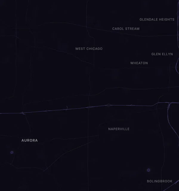Map of the Aurora area with karaoke bars grouped by neighborhood