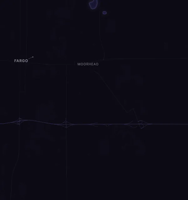 Map of the Fargo area with karaoke bars grouped by neighborhood