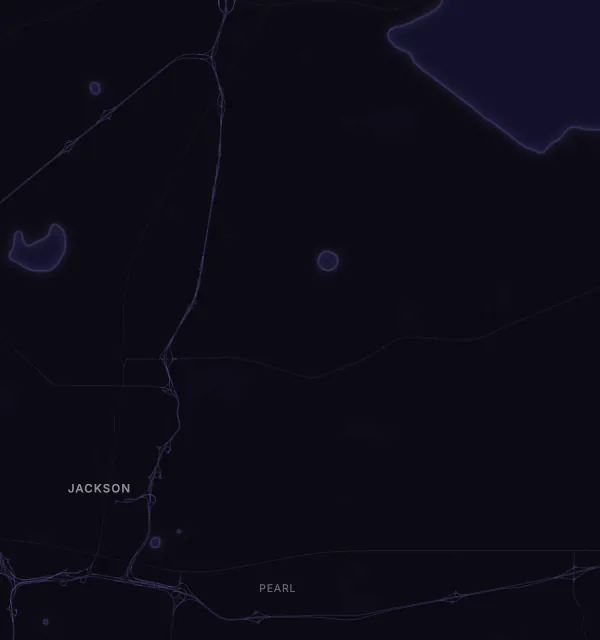 Map of the Jackson area with karaoke bars grouped by neighborhood