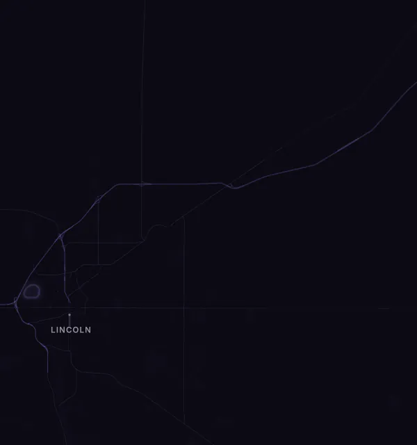 Map of the Lincoln area with karaoke bars grouped by neighborhood