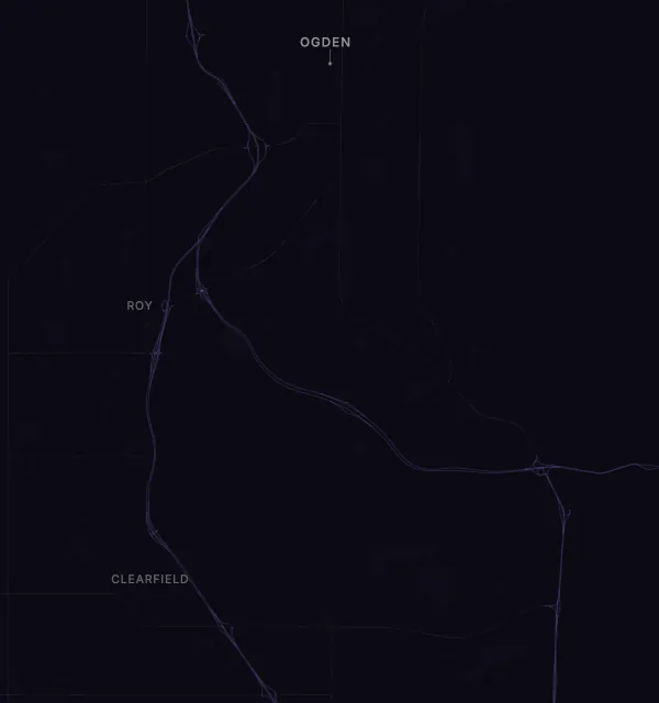 Map of the Ogden area with karaoke bars grouped by neighborhood