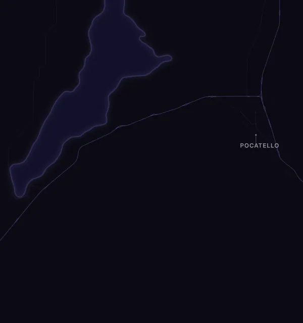 Map of the Pocatello area with karaoke bars grouped by neighborhood